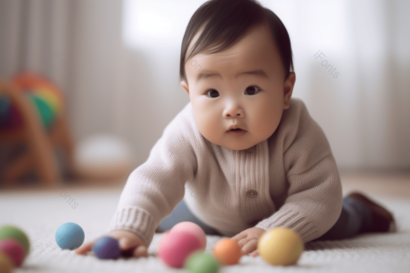 在室内正在爬行的玩球的可爱宝宝,高清,摄影图,摄影图片,图片大全,摄影图免费下载